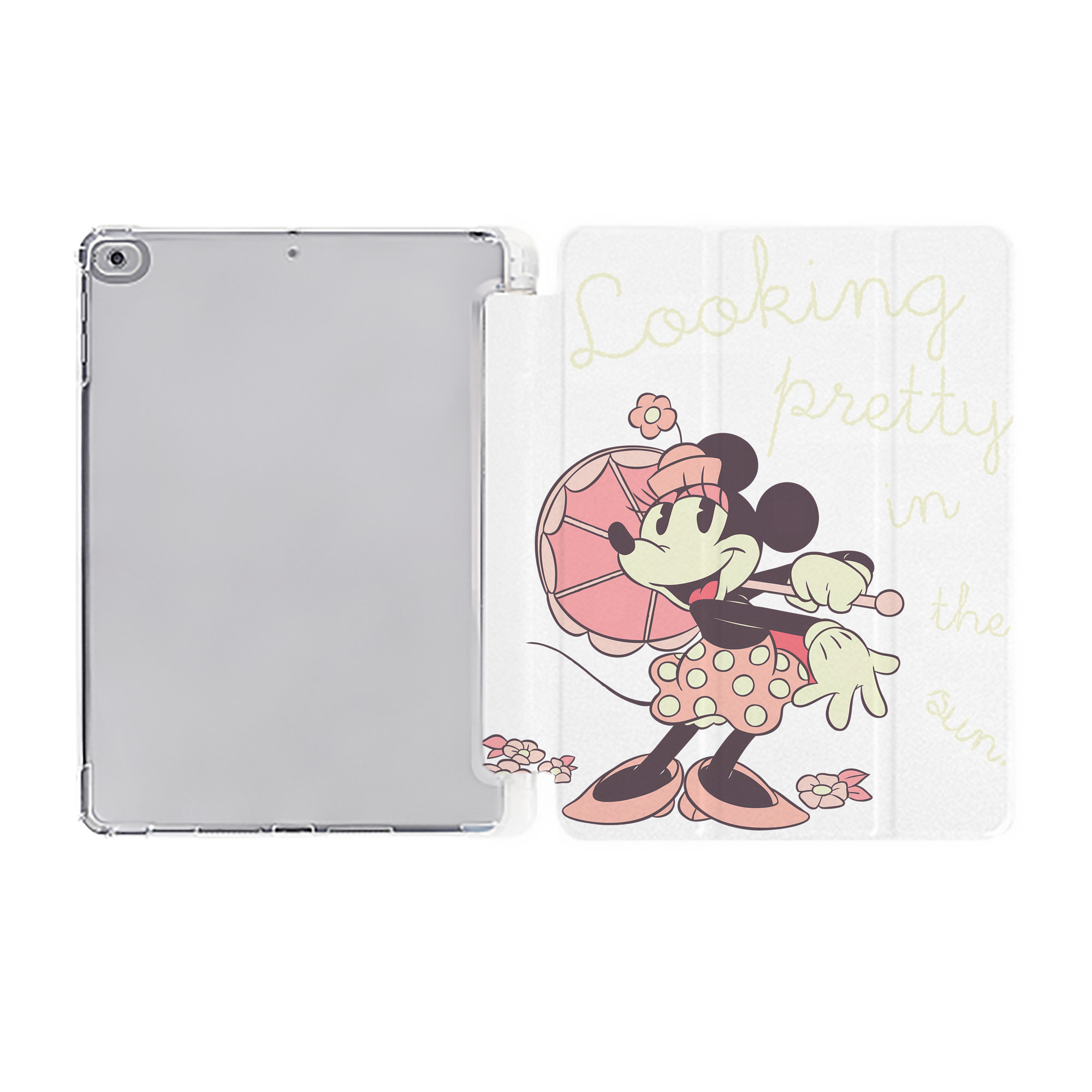 （画像用） ミッキーマウス Mickey Mouse IPad ケース ペン収納付き 三つ折りスタンド PUレザー×シリコン 対応機種9.5/10.5/10.9インチ